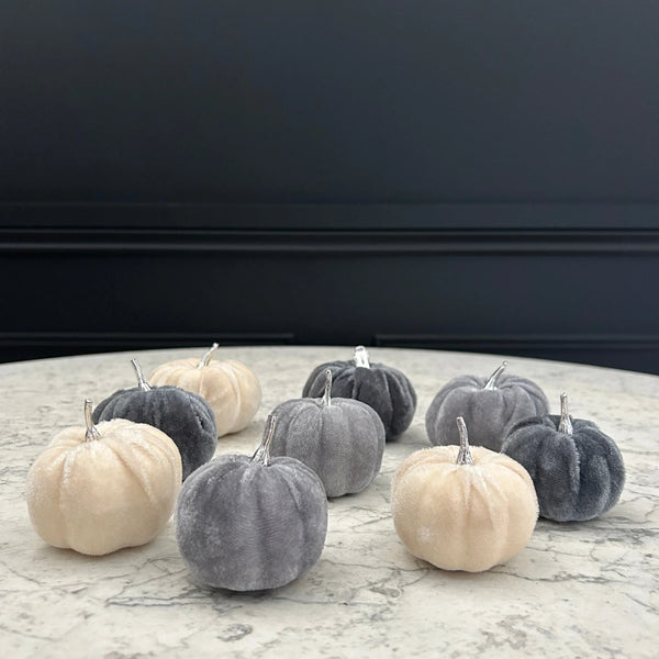 Velvet pumpkins - set of 9