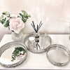 Silver mirrored candle plates