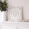 White carved mirror panel wall square small