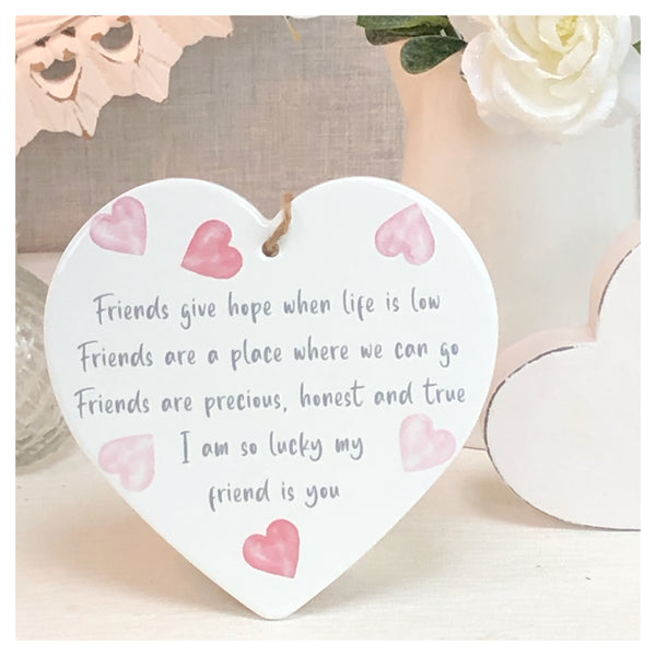 Hanging Heart Sign - Friends