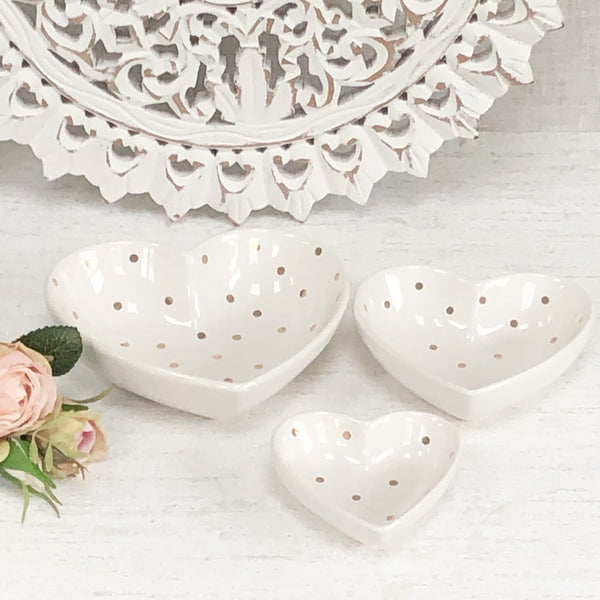 Set of 3 Heart Snack Dishes