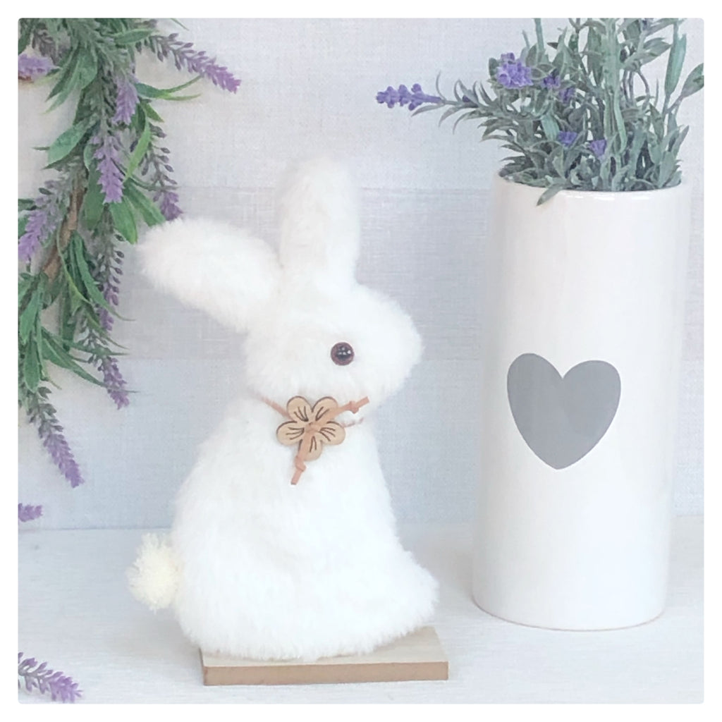 Fluffy White Easter Bunny