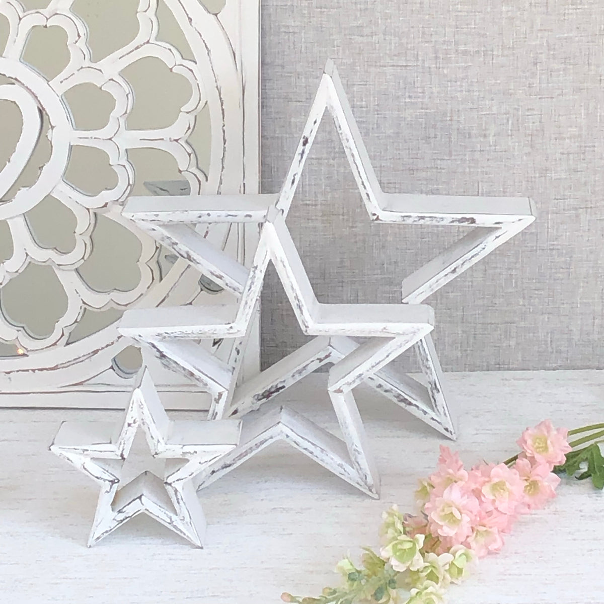 Tabletop Wooden Stars, Set of 3