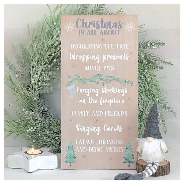 Christmas is all about sign