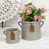 Grey ceramic planter pots