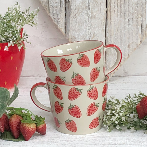 Set of 2 Strawberry Mugs