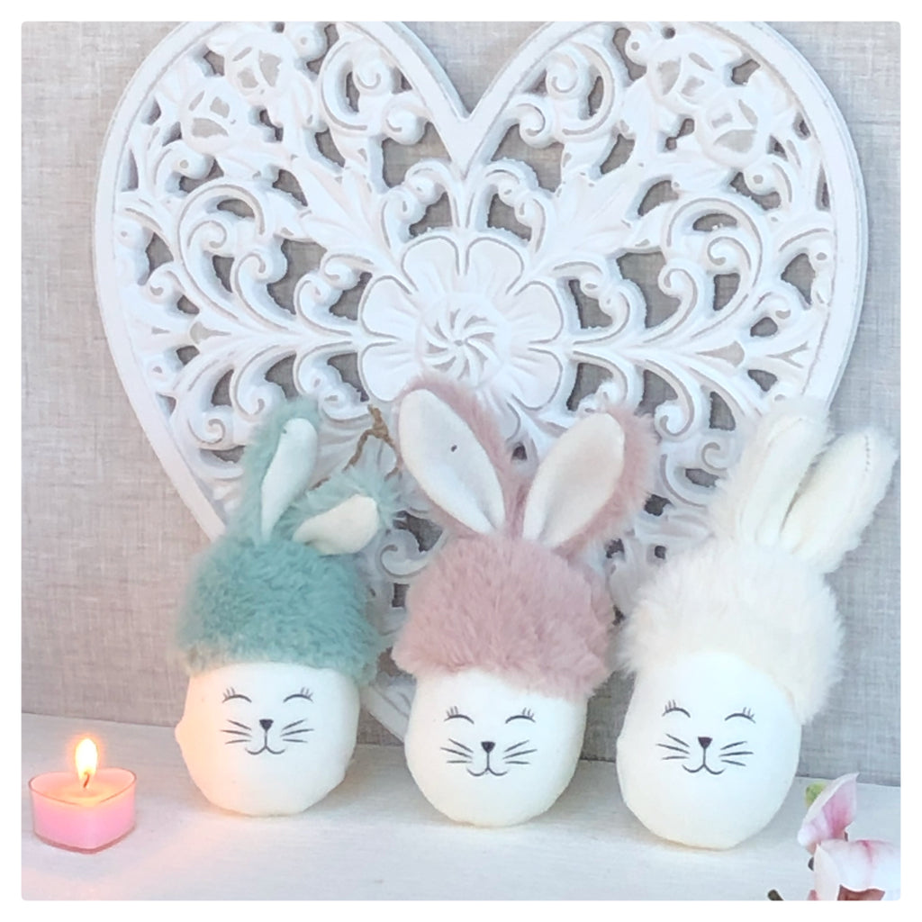Fluffy Hanging Bunny Heads