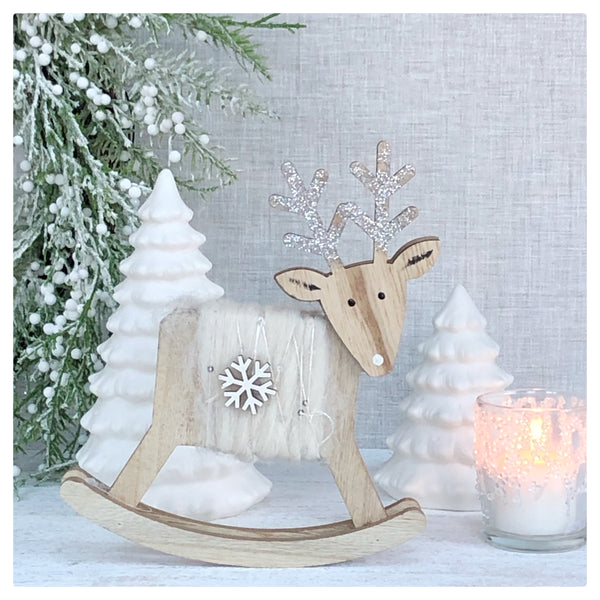 White Rocking Reindeer