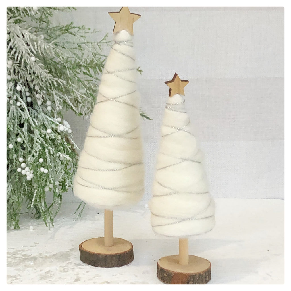 White Wool Christmas Trees