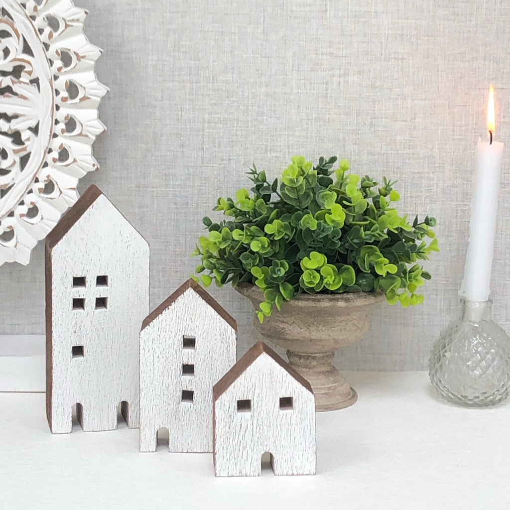 Wooden House Ornaments