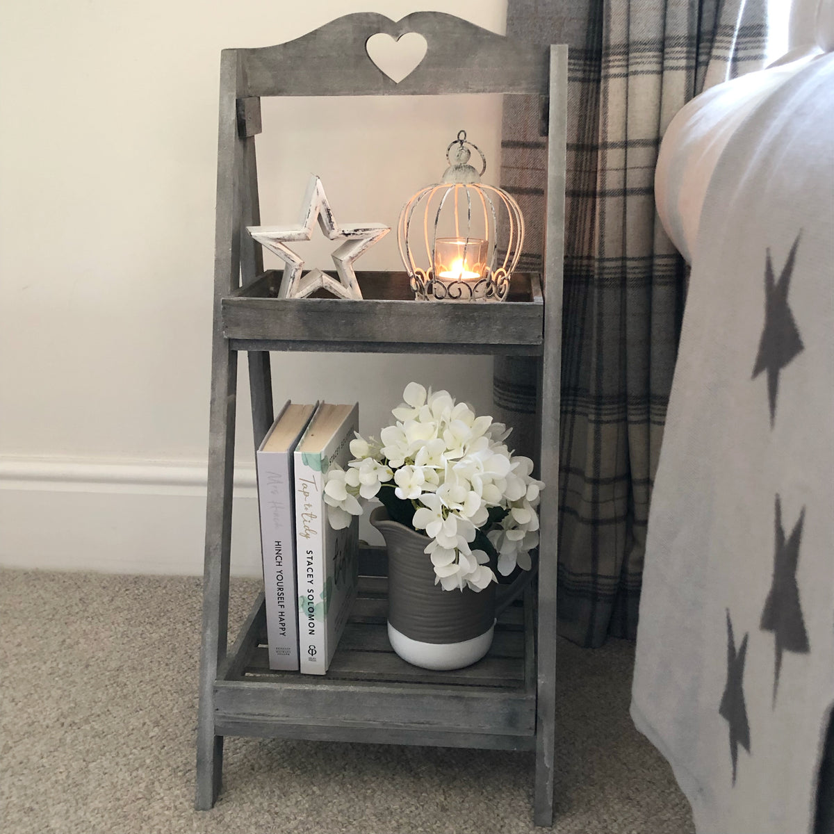 Grey wooden on sale heart shelf