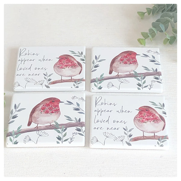 Set of 2 or 4 - Robin Coasters