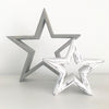 Grey and white wooden stars set of 2